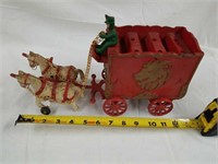 Cast iron horse drawn circus wagon w/ driver