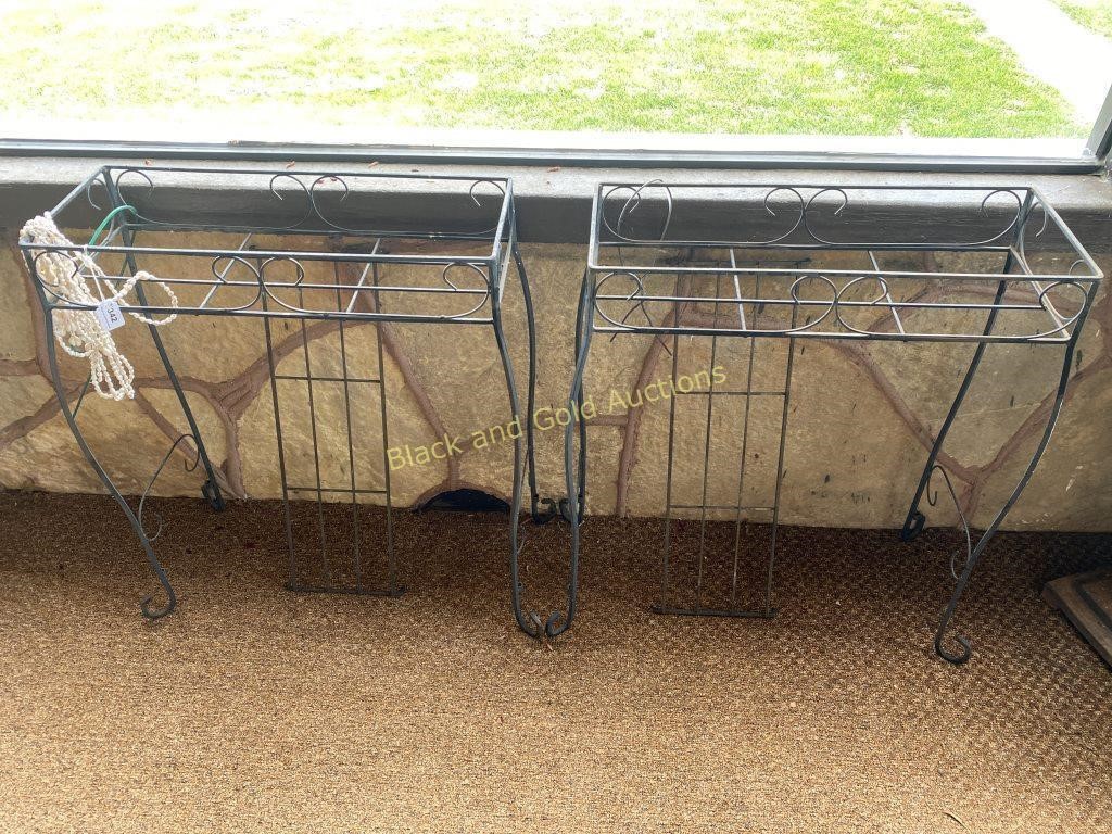 Pair Of Iron Planter Stands