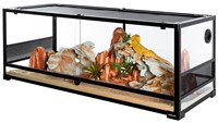 REPTI ZOO Reptile Tempered Glass Extra-Long Terrar