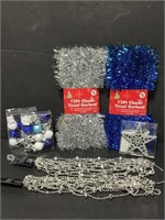 Blue & silver holiday Christmas decorations