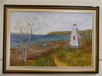 L. WINSHIP 1988 LIGHTHOUSE PAINTING