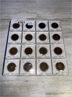 16 Large Pennies - 1896 Victorian to 1919