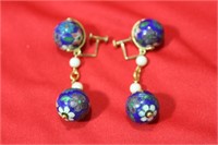 A Pair of Cloisonne Earrings