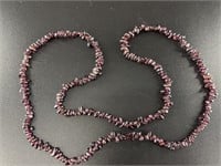 Garnet bead necklace, polished garnets of various