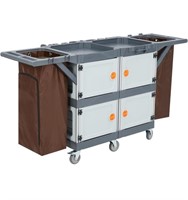 CuisinAid Commercial Janitorial Cart with Cabinet