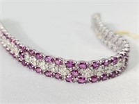 Platinum Ruby & Diamond Bracelet