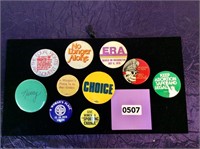Women's Rights Pinback Buttons, Etc.