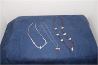 Three Necklaces w/ Sterling Silver Findings &