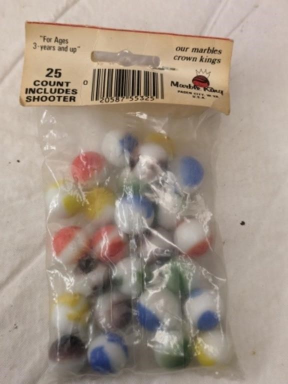 New Old Stock Marble King Marbles, 25 Count