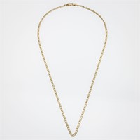 10kt Solid Yellow Gold Curb Links Chain Necklace