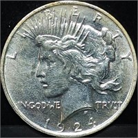1924 Peace Silver Dollar, High Grade