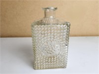 Vtg Hobnail Raised Pattern Clear Glass Decanter