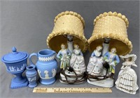Jasperware and Porcelain Table Lamps