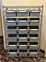 6-tier 18 Bin Commercial Storage Rack On Casters