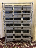 6-tier 18 Bin Commercial Storage Rack On Casters