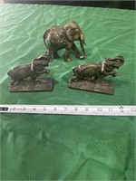 3 Brass Elephants
