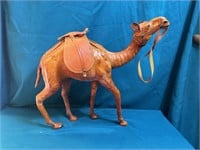 Vintage Leather Wrapped Camel Decor
