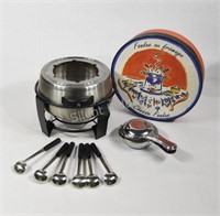 Stainless Burner Fondue Set with Plates