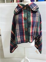 L.I.B New York fleece plaid ponch with tag