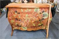 Beautifully Painted 3 Drawer Chest 46" x 20" x 34"