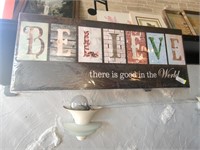 Believe canvas wall decor