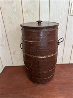 Vintage Wooden Barrel W/ Lid