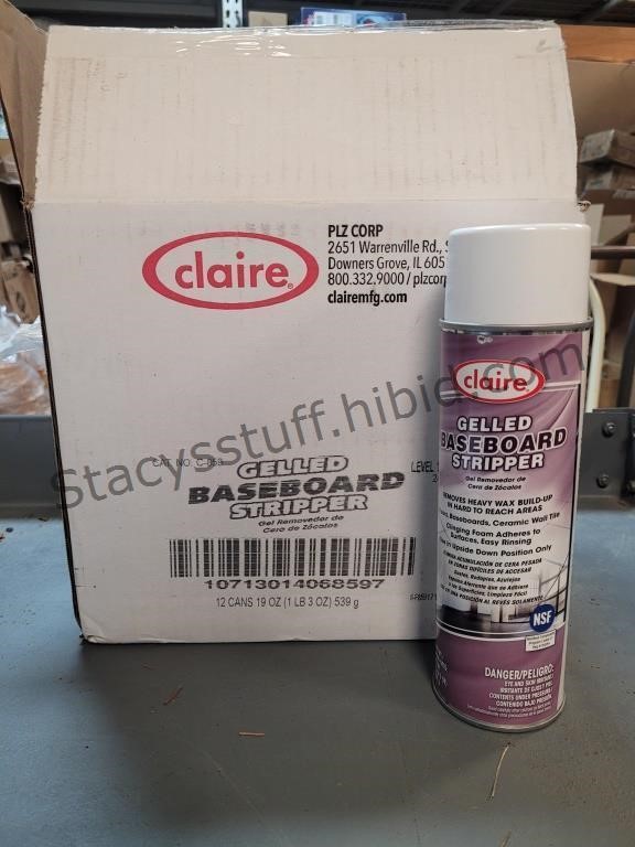 Claires Baseboard Wax Stripper 12 Cans