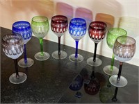 8 Decorative Wine Glasses