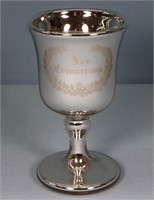 19th C. Engraved Mercury Glass Goblet