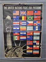 Authentic 1942 Us Gov't United Nations Poster