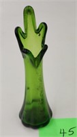 Vintage green swing vase 5 finger - 10"