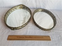 Vintage Mirrored Trays