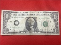 1969 One Dollar Federal Reserve Star Note