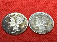 1940-S & 1941-S Mercury Silver Dimes