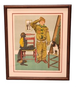 "CAN'T WAIT" SIGNED PRINT BY NORMAN ROCKWELL (AMER