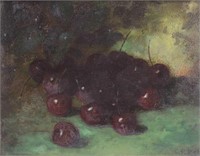 Carducius P. Ream Oil on Panel Still Life Cherries