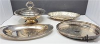 Four Silver-plated Serving Pieces