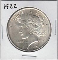 US Coins Peace Silver Dollar 1922