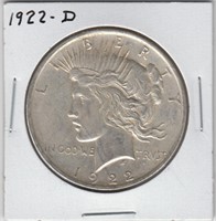 US Coins Peace Silver Dollar 1922-D