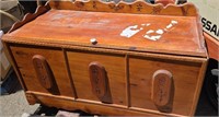 Wood Storage Trunk & Box of Household