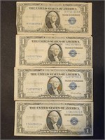 4- 1935 $1 Silver Certificates