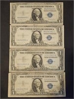 4- 1935 $1 Silver Certificates