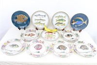 11 Oriental Acc't, Toyo Hand-Painted Fish Platters
