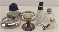 Glass and Sterling silver items