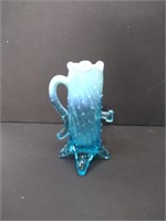 Northtown Glass Blue Opalescent Tree Trunk Vase