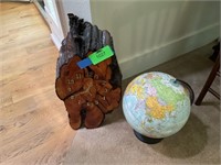 Wood Clock & Globe
