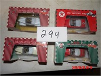 4 DIE CAST CARS - TEXACO AND MORE