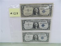 (3) 1957 $1 Silver Certificates
