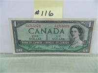 1954 Canada $1 bill
