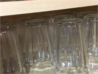 contents of shelf clear drinking glasses